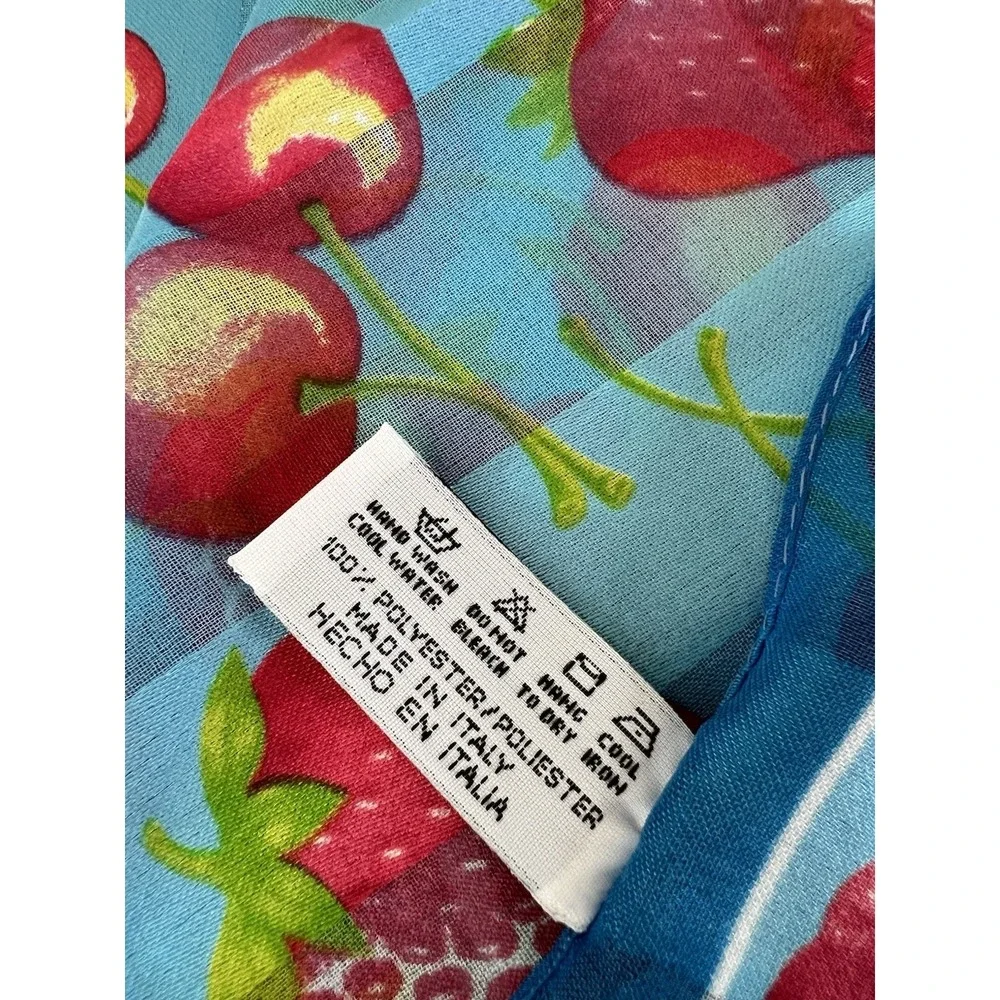 Symphony Women's Scarf Square 20x20 Made‎ I'm Italy Strawberry & Cherry Print